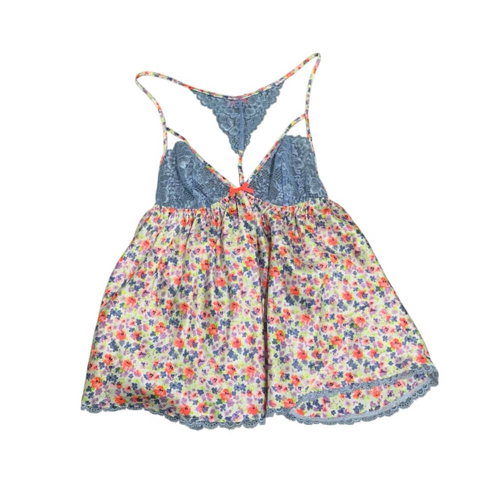 Victoria’s Secret floral and lace babydoll top size S